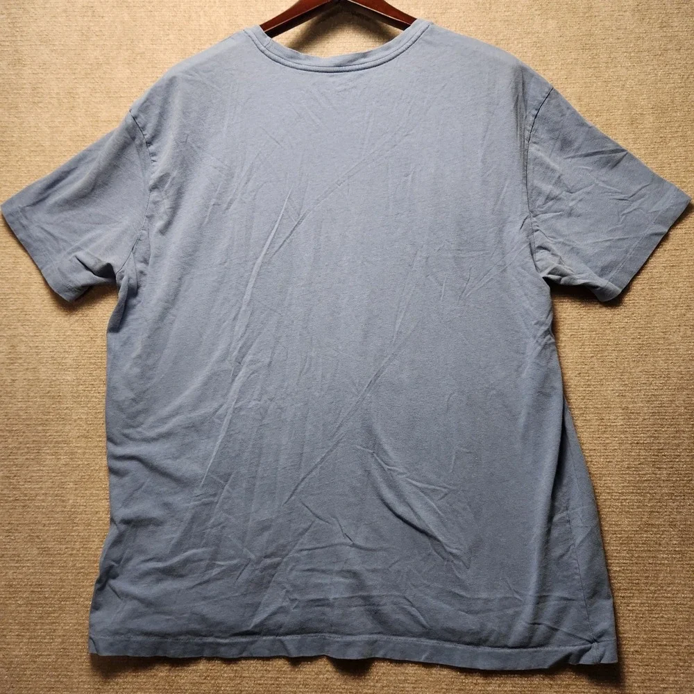 Polo Ralph Lauren T-Shirt Mens XL Blue Yellow Pony Logo Pocket Short Sleeve Tee